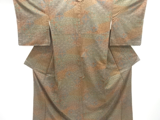 JAPANESE KIMONO / UNUSED TSUMUGI / TRADITIONAL PATTERN